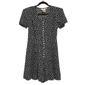 VTG! Jody California‎ Black White Floral Jumpsuit Button Front 3 Retro 90s USA